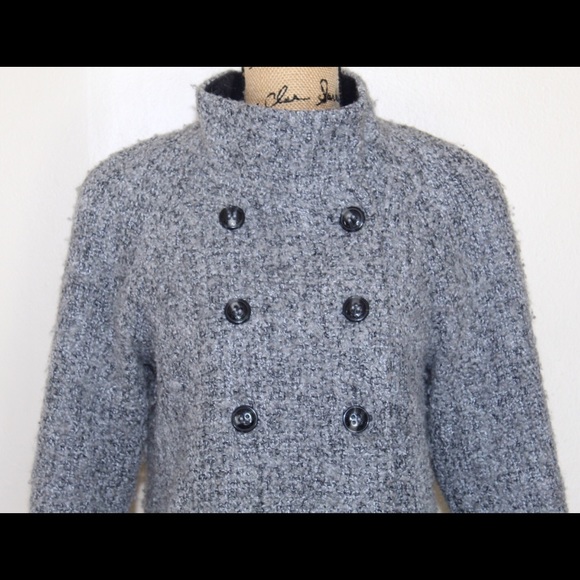 DKNY Charcoal Gray Wool Blend Boucle Double Breasted Peacoat Women’s 6 - Picture 5 of 12